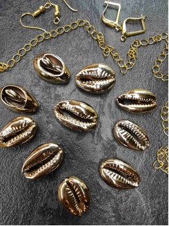 Ракушки для украшений coffe bean trivia №3 (золото)